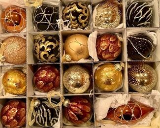 Item 50:  Frontage Holiday Collections Ornaments (black, gold, glitter):  $145