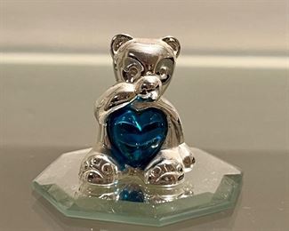 Item 125:  Little Bear with Blue Heart - 1.5"h:  $16