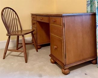 Item 70:  Ethan Allen Desk & Chair (this item shows some signs of wear - better to see it first before purchase! - 55.5"l x 24"w x 30"h: $345