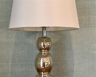 Item 110:  Mercury Glass Lamp with Lucite Base - 28":  $125