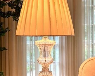 Item 74:  Pair, Large Glass Lamps - 32"h: $295 for pair
