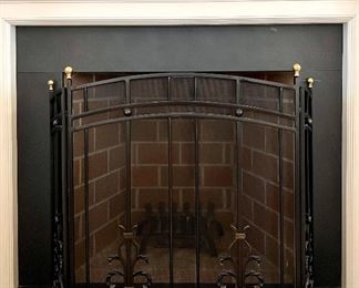 Item 127:  Frontgate Folding Fireplace Screen - 52"l x 33.75"h (fully open):  $395