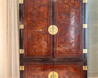 Item 76:  Heritage Furniture Lighted Asian Inspired Bar - 44"l x 18.5"w x 78"h:  $1145