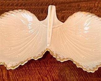 Item 115:  Lenox Double Leaf Candy Dish:  $18
