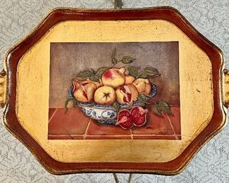 Item 131:  Country Tray with Pomegranate - 22" x 14.75": $38