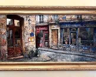 Item 107:  Signed Oil on Canvas (Le Vieux Paris) - 28"l x 1.25"w x 15.5"h: $165