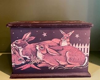 Item 137:  Wooden Bunny Box - 10.25" x 7":  $24