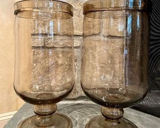 Item 138:  Large Smoke Hurricanes, Pair - 10" x 19.5": $64 for pair