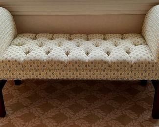 Item 91:  Upholstered Roll Arm Bench - 54"l x 19"w x 27.5"h:  $425