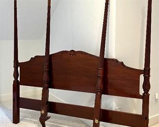 Item 101:  Drexel Heritage Carved Four Poster King Size Bed - no mattress: $475  