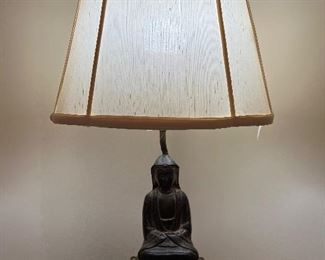 Item 106:  Buddha Figural Lamp (please note the lamp shade needs replacing) - 22": $95