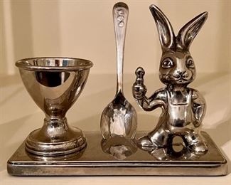 Item 164:  Vintage Seba (Made in England) Bunny Egg Cup Holder:  $22