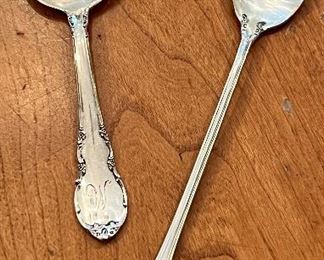 Item 167:  (2) Sterling Silver Spoons:  $34/Set                                                      Lunt Sterling (left) & International Sterling (right)