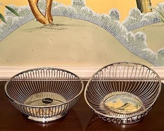 Item 200:  Alessi Bread & Fruit Basket (left) and another (right) unmarked:  $68 for both