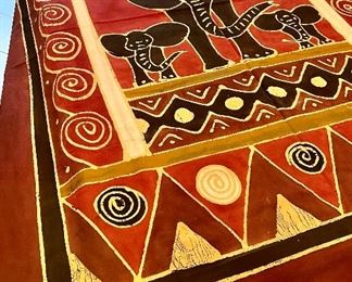 Item 216:  Hand Painted Elephant Tablecloth/Tapestry - 60" x 70": $42