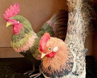 Decorative chickens - all priced at the sale!