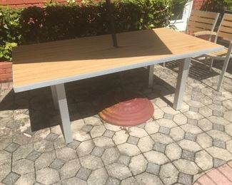 Outside table only available.  $75  We do have one more table with 6 chairs and umbrella available as well for $275