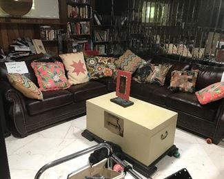 Brown Leather with grummet accents by Bernhardt