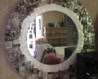 We have 2 of these fabulous round mother of pearl mirrors! Buy one or both!