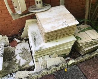Lot of large tiles/pavers  More are included than in the photo.  Bundle for $40