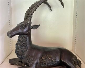 SOLD - $100 - African Kudu antelope sculpture, 12 x 12