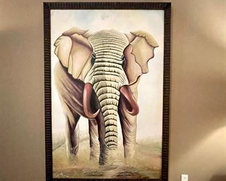 Staff Favorite! $2400 - Large format framed original and signed by Frantz Pierre on canvas - 51.25 x 1.25 x 75