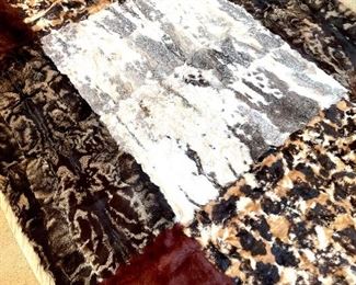 $500 - Natural hide custom throw blanket - 65 x 80