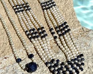 $24 (each) - beautiful pearl and blue accent beads