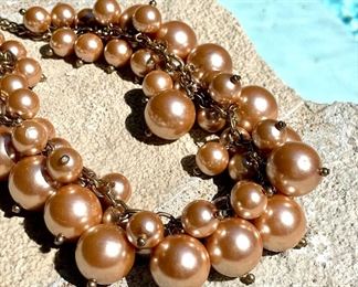$10 - Large Gold Pearl necklace (as is)