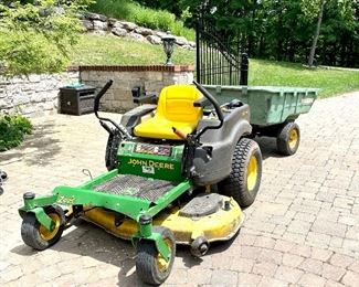 John Deere EZ Trak Mower with wagon. Working condition! Approx 2010 model. $2200.