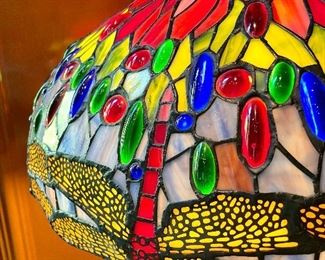 SOLD Detailed view of dragon slag floor lamp