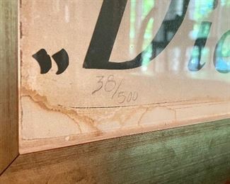 SOLD Detailed view of Josephine Baker poster. Frame is damaged. Print in perfect condition.