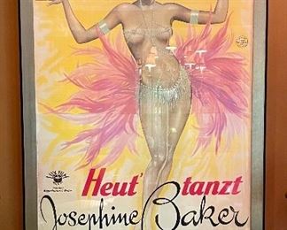 SOLD Alternative view of Josephine Baker. Frame is badly damaged :( Print in perfect condition.