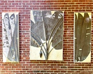 $350 - Outdoor resin and metal wall yard art from Frontgate - 19.75 x 58 (x2), 39.5 x 58