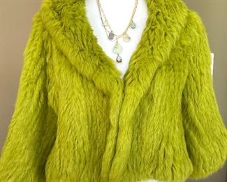 $50 - Sisters rabbit fur short coat - size medium