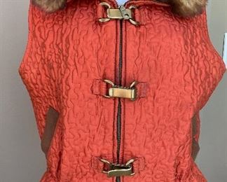 SOLD $50 - Baxis and Baxis vest with fur collar - size medium