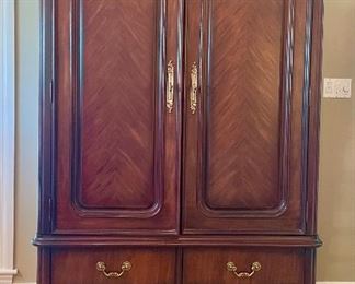 $600 - Mahogany Armoire with four drawers and tv storage