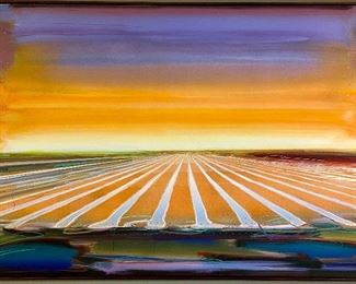 STUNNING & HUGE! Abstract original by Carol Carter, canvas floated in wood frame. 97” x 66”. $8500 FIRM. Learn more about this artist at carol-carter.com.