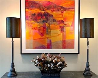 Pair of wall facing lamps. $150/pair. Painting is NFS!!