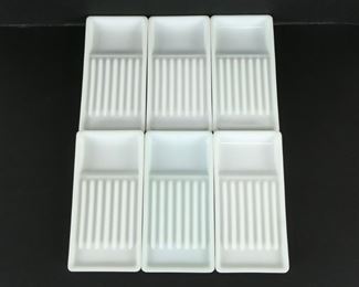 Milk glass dental tray 