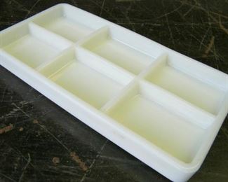 Milk glass dental trays