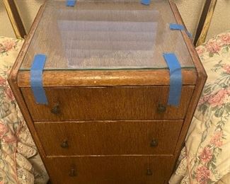 Small night stand, glass top