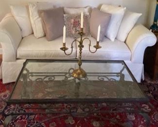 Custom Sofa and coffee Table.  PLEASE NOTE THE RUG IN THIS PHOTO IS NOT FOR SALE