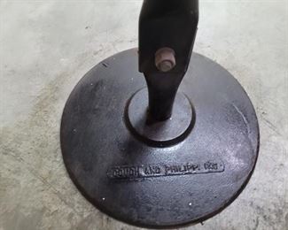 Closeup of the heavy iron base