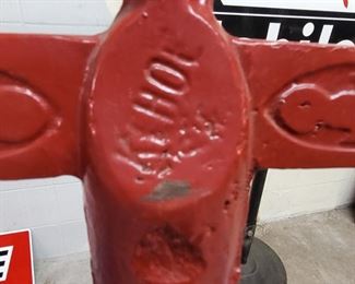 Original Mobil Oil Gargoyle Cast Iron 2 arm Display Stand that was made by Kehoe. 