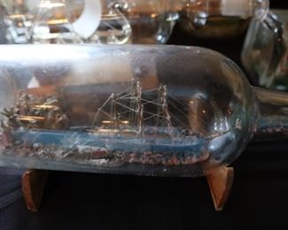 Vintage ship in a bottle
