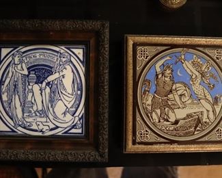 Vintage porcelain blue tile