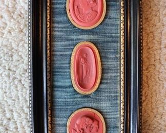 Framed antique cameos