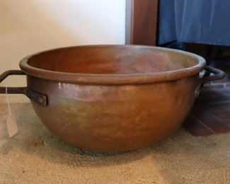 Antique copper cauldron