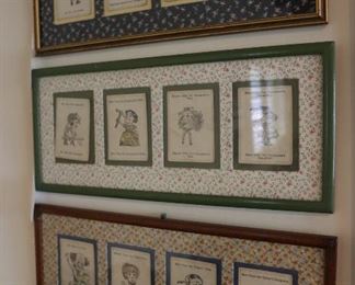 Antique English caricatures illustration